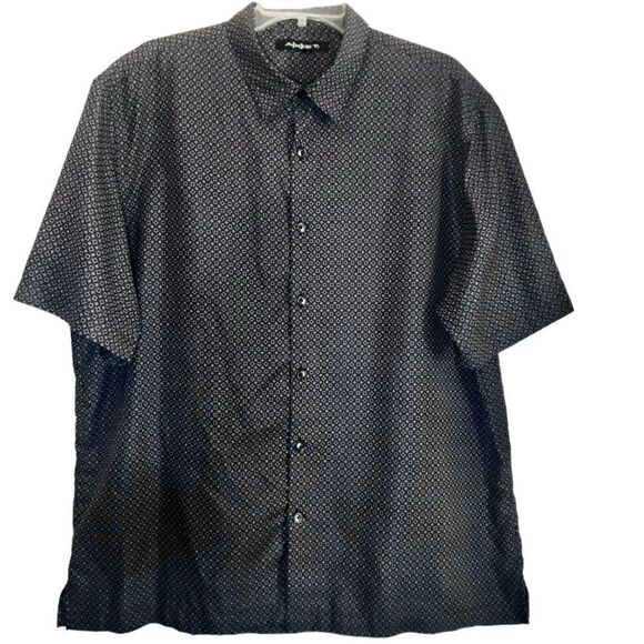 Axist Short Sleeve Geometric Mini Print Shirt in Black/Grey Men’s XL - Picture 2 of 7